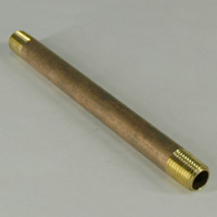 Pipe Nipple, 1/4" NPT, 6" Length, Brass