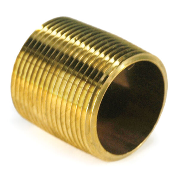 Pipe Nipple, 1-1/4" NPT, Close, Brass