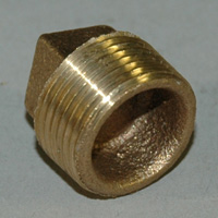 Plug, Square Head, Cored, 3/4" NPT, Bronze