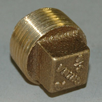 Plug, Square Head, Cored, 3/4" NPT, Bronze