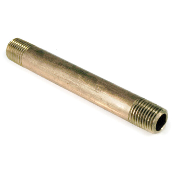 Pipe Nipple, 1/4" NPT, 4" Length, Brass