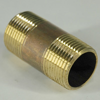Pipe Nipple, 3/4" NPT, 2" Length, Brass