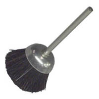 Cup Polishing Brush, 1" Diameter x 17/32" Trim Length x 1/8" Diameter Shank, Hard Bristles