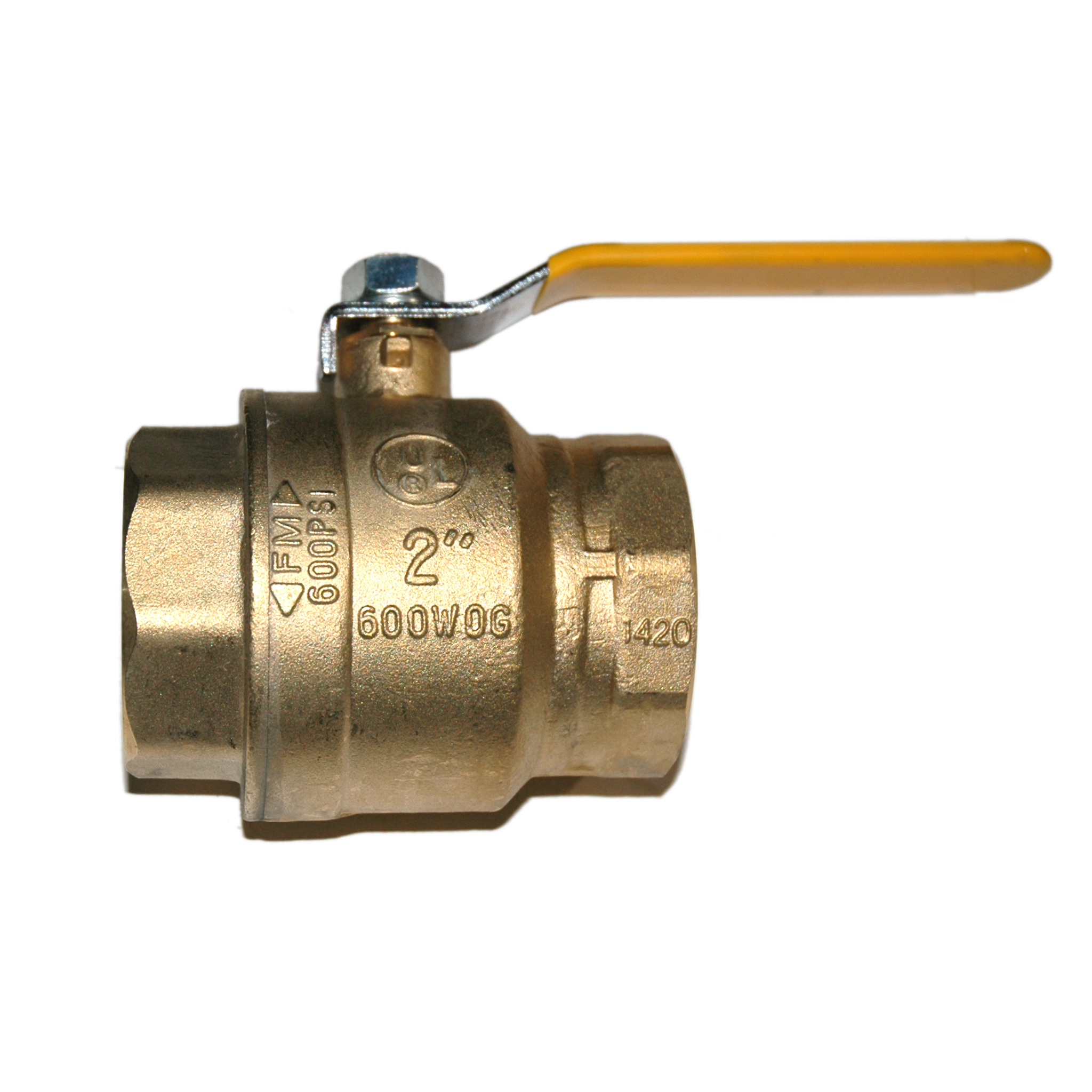 Ball Valve, 2", Female NPT, Full Port, Brass - Image 1