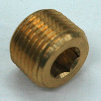 Plug, Hex Socket, 1/2" NPT, Brass