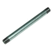 Pipe Nipple, 1/4" NPT, 6" Length, Galvanized Steel