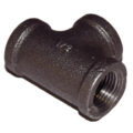 Tee, 1/2" NPT, Black Steel. - Image 2