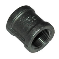Coupling, 3/4" NPT, Black Steel