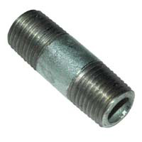 Pipe Nipple, 1/4" NPT, 1-1/2" Length, Galvanized Steel