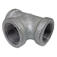 Tee, 3/4" NPT, Galvanized Steel.