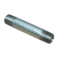 Pipe Nipple, 1/8" NPT, 2" Length, Galvanized Steel