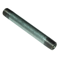 Pipe Nipple, 1/4" NPT, 4" Length, Galvanized Steel