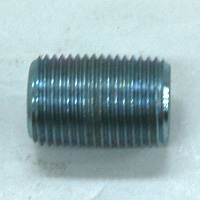 Pipe Nipple, 3/8" NPT, Close, Galvanized Steel