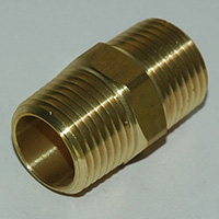 Hex Nipple, Brass Mold Fitting 1/2" NPT Male x 1/2" NPT Male