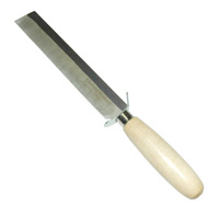 Trim Knife, Square Point, 6", 6" Long X 1" Wide Blade, One Sided, Wooden Handle With Guard