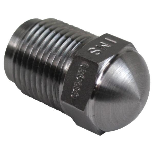 Nozzle Tip, Testing Blank 1-1/2" OAL, 7/8"-14, 1/2" Radius