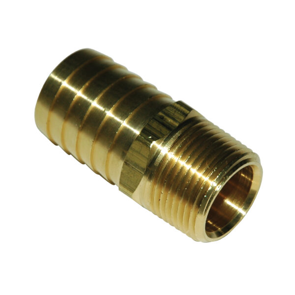 Hose Barb, 1" Inside Diameter Hose, 3/4" Male NPT, Straight, Brass.