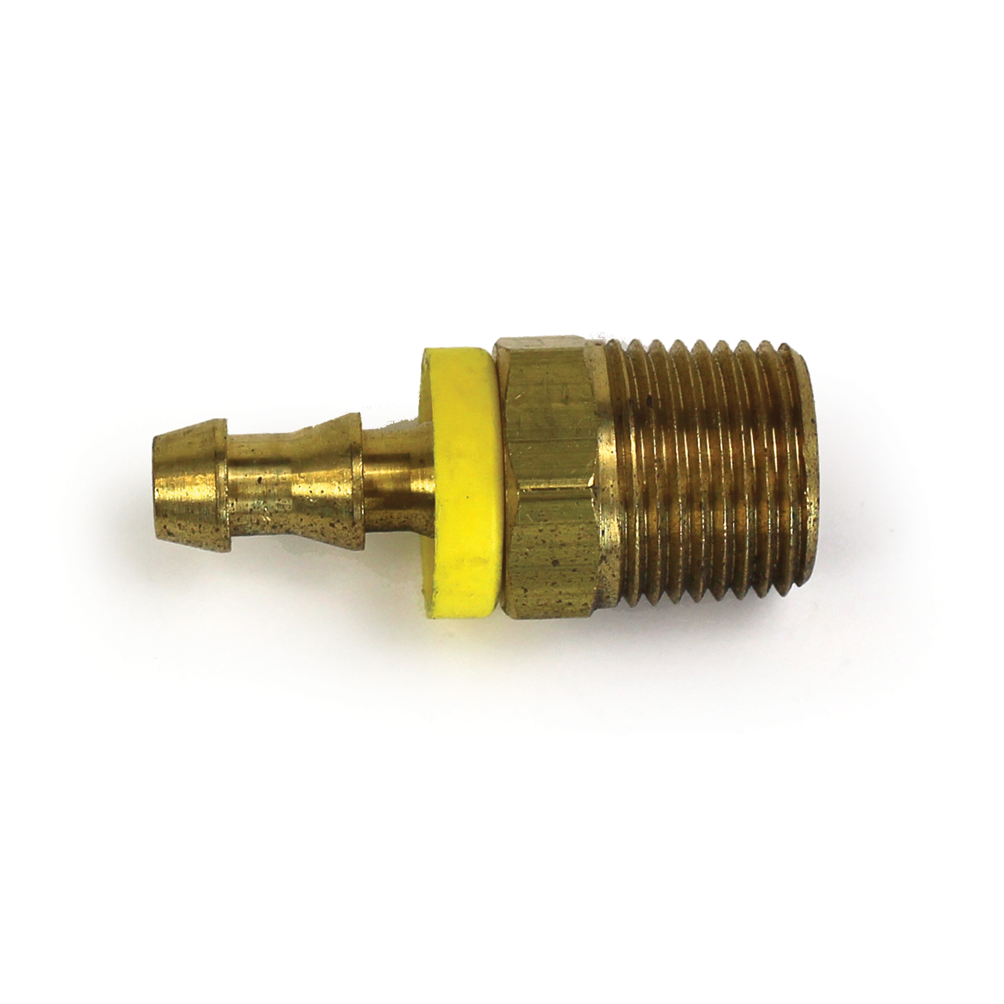 Hose Barb, 1/4" Inside Diameter Push-On, 3/8" Male NPT, Brass. - Image 1