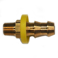 Hose Barb, 3/8" Inside Diameter Push-On, 1/8" Male NPT, Brass.