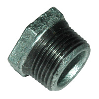 Bushing, Hex, 3/4" x 1/4" NPT, Galvanized Steel
