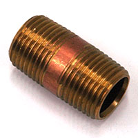 Pipe Nipple, 1/2" NPT, 1-1/2" Length, Brass