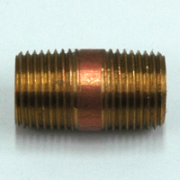 Pipe Nipple, 1/2" NPT, 1-1/2" Length, Brass