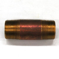 Pipe Nipple, 3/4" NPT, 2-1/2" Length, Brass