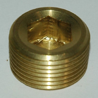 Plug, Hex Socket, 3/4" NPT, Brass