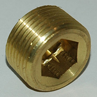 Plug, Hex Socket, 3/4" NPT, Brass