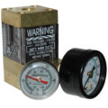 Flowmeter, 1/4″ NPT, 2.5 gpm, Brass, Thermometer and Pressure Gauge (100 psi)