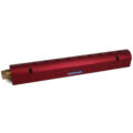 Manifold, Red Aluminum, (2) 3/4″ Inlets and (10) 1/4″ Ports, with (1) Bronze End Plug