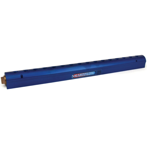 Manifold, Blue Aluminum, (2) 3/4" Inlets and (16) 3/8" Ports, with (1) Bronze End Plug