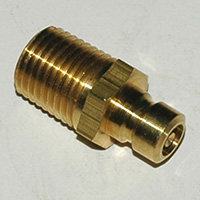 Mold Coolant Plug, Quick Disconnect, 1/4" Water Passage, Valved, 1/4" NPT, Male Thread