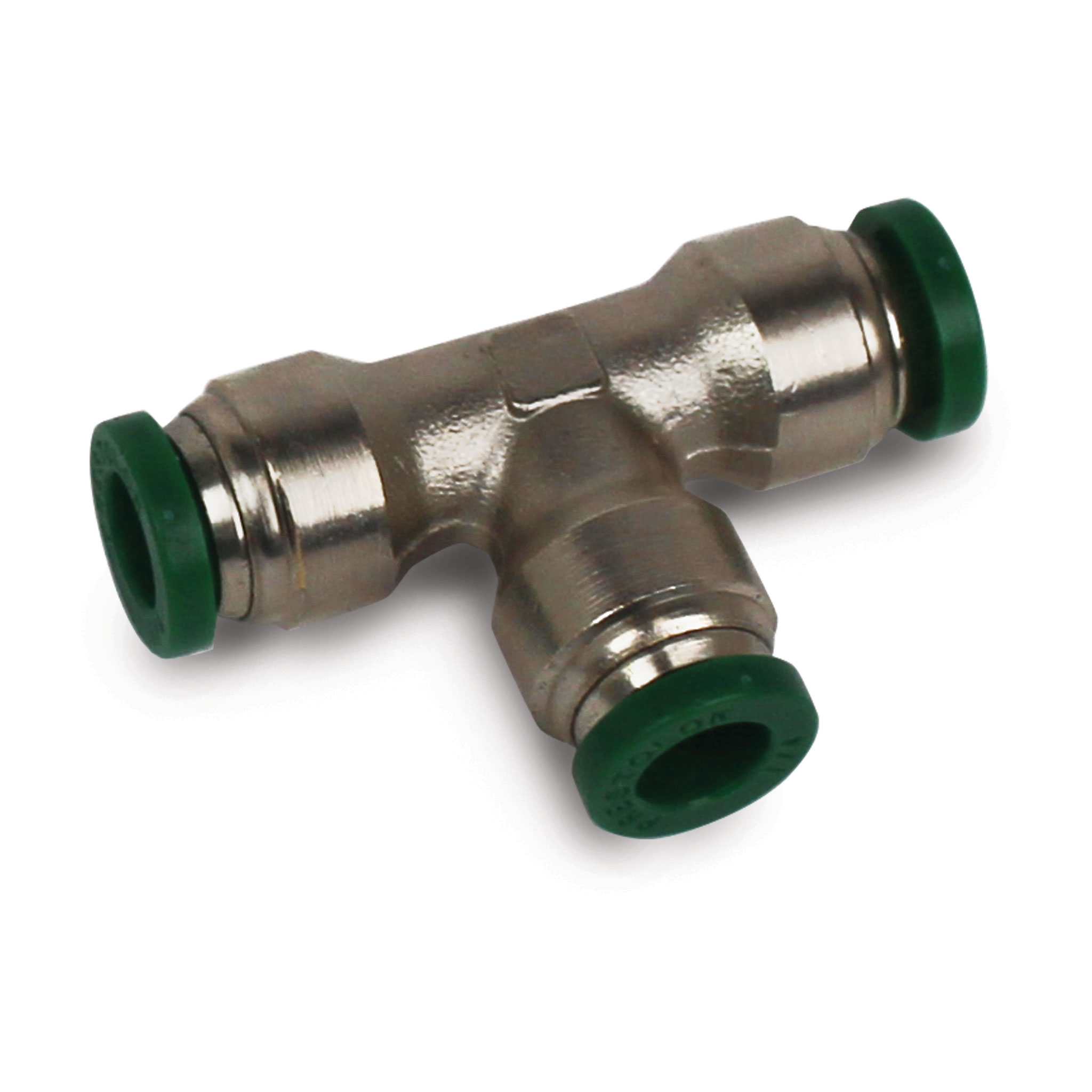 Push to Connect Tube Fitting, Union Tee, 1/4" OD Tube to 1/4" OD Tube - Image 1