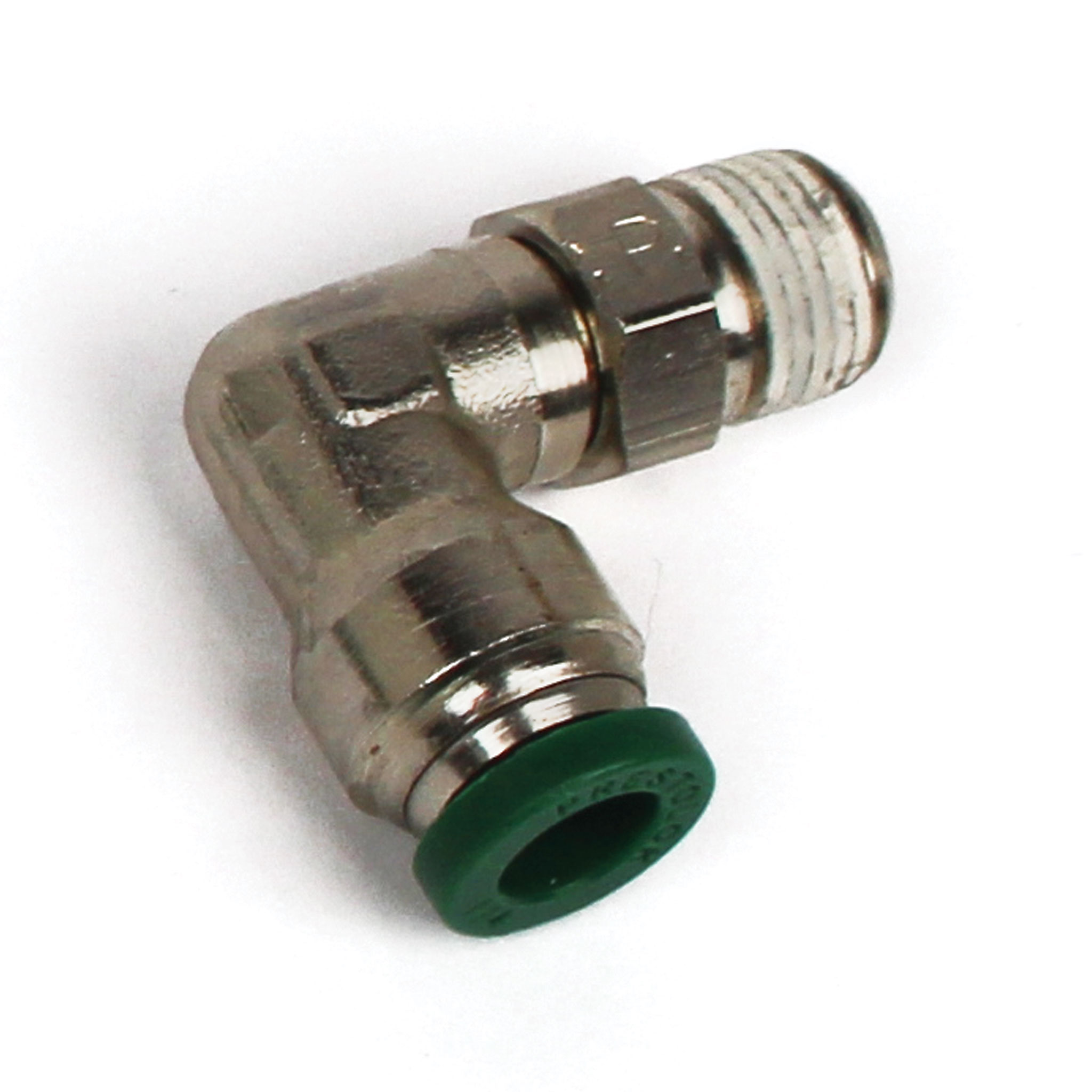 Push to Connect Tube Fitting, Elbow, Male Swivel, 1/4" OD Tube to 1/4" NPT - Image 2